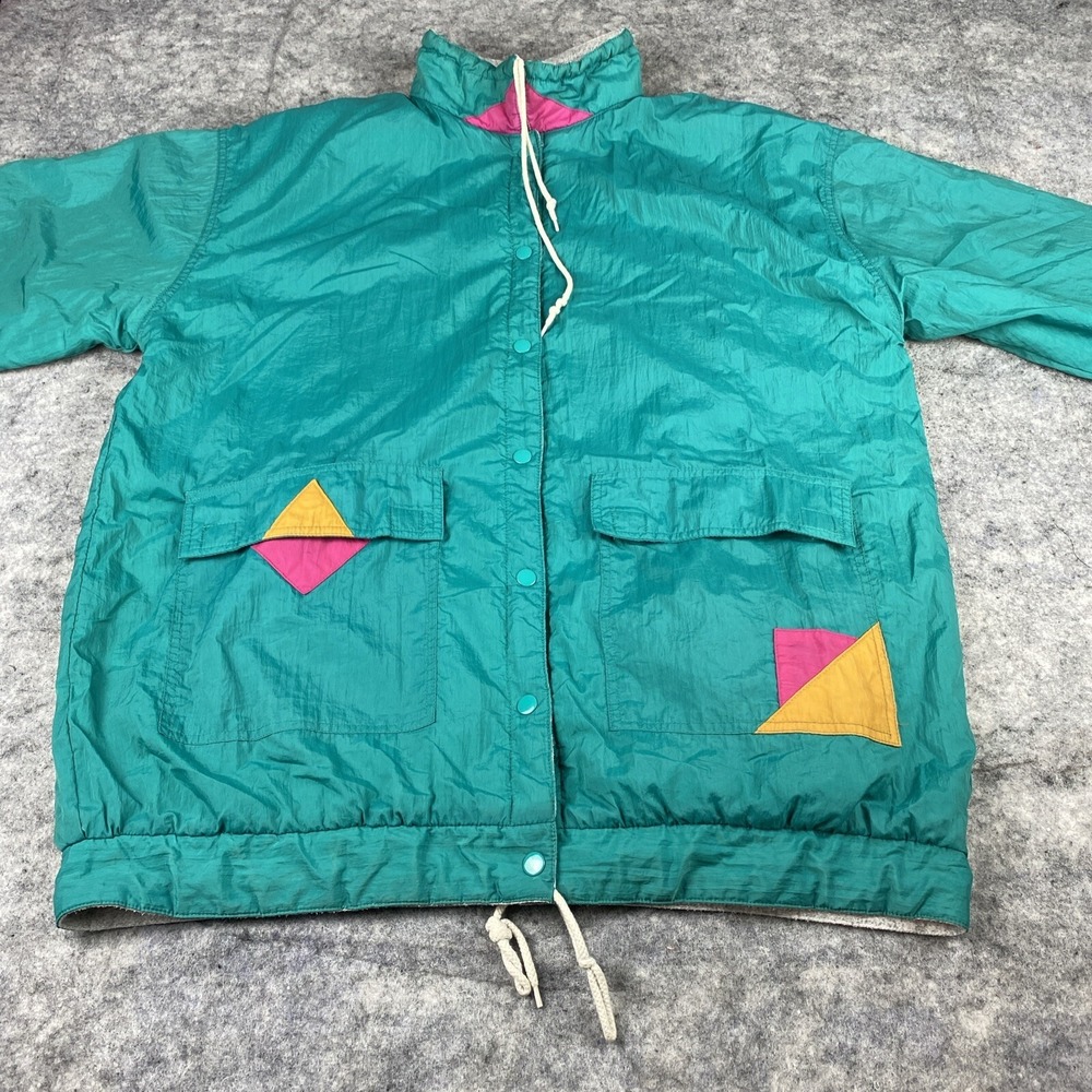 Vintage Southern Classic Womens One Size (XL) Windbreaker Jacket REVERSIBLE 90s